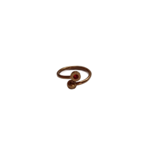 Δαχτυλίδι ατσάλι "red passion" μέγεθος 7 - επιχρυσωμένα, γεωμετρικά σχέδια, ατσάλι, boho, σταθερά