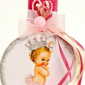 Αρωματική λαμπάδα φούξια με μωρό πριγκίπισσα 22x10x4 - κορίτσι, λαμπάδες, για παιδιά, πριγκίπισσες, για μωρά - 3
