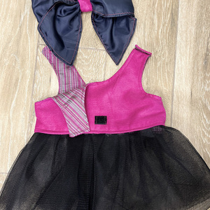 Χειροποίητο επίσημο φόρεμα φούξια με μαύρη tutu - κορίτσι, 6-9 μηνών, βρεφικά ρούχα - 5