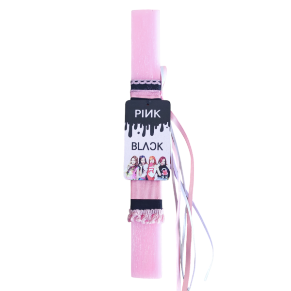 Λαμπάδα πλακέ αρωματική Blackpink ροζ 32εκ - κορίτσι, λαμπάδες, για παιδιά, για ενήλικες, για εφήβους - 2
