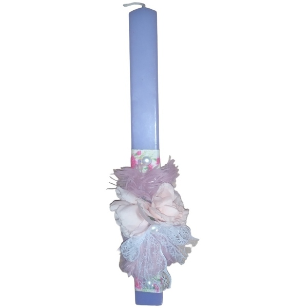 Αρωματική λαμπάδα με λουλούδια 33 cm - γυναικεία, λουλούδια, λαμπάδες, για ενήλικες, για εφήβους - 3