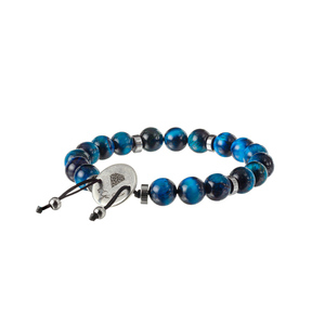 Ανδρικό Βραχιόλι με Μπλε Πέτρες Μάτι Τίγρη | The Gem Stories Jewelry - ημιπολύτιμες πέτρες, ατσάλι - 2