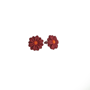 Λουλούδια μπορντό μαργαρίτες - πηλός, λουλούδι, μικρά, ατσάλι, boho - 3