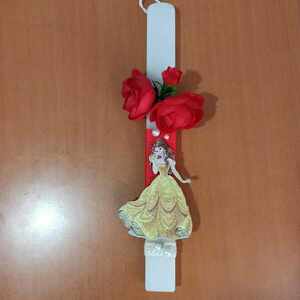 αρωματική λαμπάδα με την πεντάμορφη Μπελ 30 cm - κορίτσι, λαμπάδες, για παιδιά, πριγκίπισσες - 3