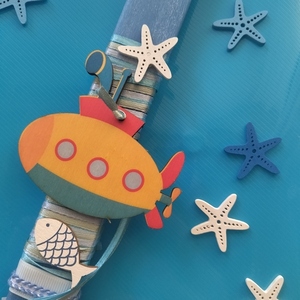 Λαμπάδα με υποβρύχιο μαγνητάκι - αγόρι, λαμπάδες, για παιδιά, για μωρά - 3
