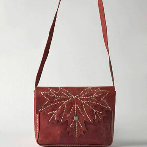 Γυναικεία χειροποίητη τσάντα ταχυδρόμου Toya από δέρμα σε κόκκινο χρώμα - δέρμα, ώμου, χιαστί, all day, μικρές