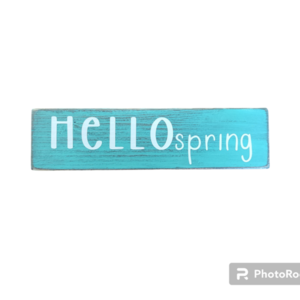Ξύλινη διακοσμητικη πινακίδα, HELLO spring - διακοσμητικά, για ενήλικες, πασχαλινά δώρα