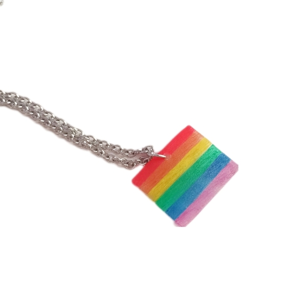 Κολιέ Pride flag - plexi glass, ατσάλι - 3