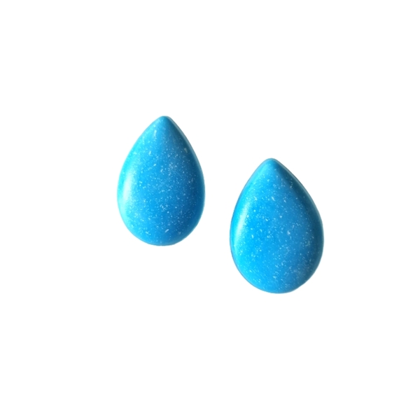 ''Resin drop'''' καρφωτά σκουλαρίκια σε γαλάζιο χρώμα από υγρό γυαλί. - γυαλί, δάκρυ, μικρά, ατσάλι, φθηνά