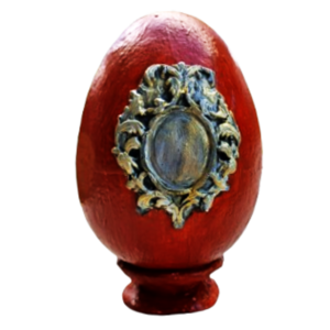 Διακοσμητικό πασχαλινό αυγό, διακοσμημένο με πηλό. - vintage, πηλός, πασχαλινά αυγά διακοσμητικά