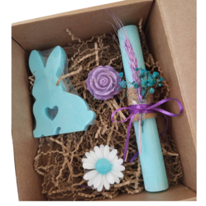 Λαμπάδα με Αρωματικά Σαπούνια σε Gift Box - κορίτσι, λουλούδια