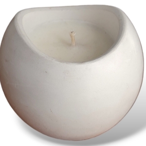 Αρωματικό κερί σόγιας σε minimal βαζάκι από οικολογική ρητίνη/Jesmonite - κερί, αρωματικά κεριά