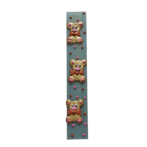 Λαμπάδα “Clown Teddy Bears” (ζωγραφισμένη στο χέρι) - λαμπάδες, για παιδιά, για ενήλικες, για εφήβους, ζωάκια - 2