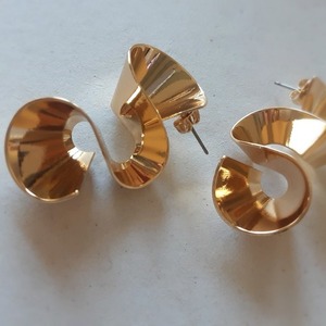 Σκουλαρίκια χρυσά - ορείχαλκος, καρφάκι