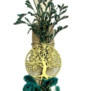 Χειροποίητη Πασχαλινή Λαμπάδα με αποξηραμένα ανθακια και Δέντρο ζωής - λουλούδια, λαμπάδες, ζευγάρια, για ενήλικες, για εφήβους - 3