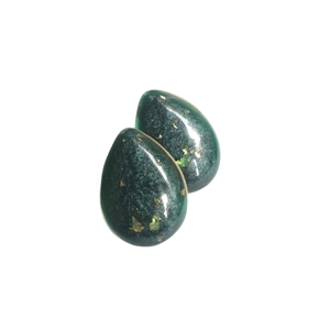 ''Green drop'' Καρφωτά σκουλαρίκια σε πράσινο χρώμα από υγρό γυαλί. - γυαλί, γυναικεία, σταγόνα, μικρά, ατσάλι
