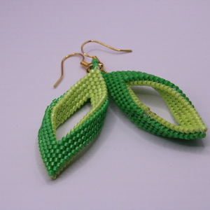 Κρεμαστά σκουλαρίκια με πράσινες χάντρες - χάντρες, μακριά, ατσάλι, boho, φθηνά - 2