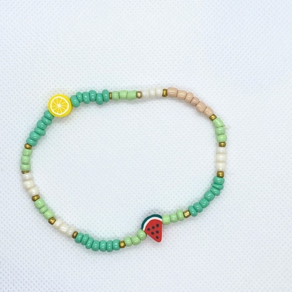 |Beaded Anklet Bracelets |Gemstones - Polymer Clay beads| Various Colours - ημιπολύτιμες πέτρες, χάντρες, layering, ποδιού - 4
