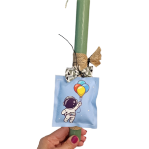 Αρωματική λαμπάδα με αστροναύτη και μπαλόνια - αγόρι, λαμπάδες, για παιδιά