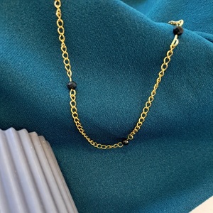 Gold Rozeta Neckless - χάντρες, ατσάλι - 2