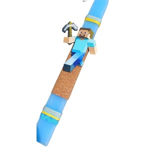 Χειροποίητη αρωματική λαμπάδα 30cm με θέμα τον Steve Minecraft - αγόρι, λαμπάδες, για παιδιά, ήρωες κινουμένων σχεδίων - 4