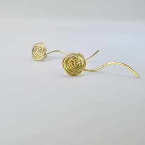 Σκουλαρίκια Ear Jackets Rose Ορείχαλκος Μικρά - ορείχαλκος, τριαντάφυλλο, all day, μικρά, γάντζος - 2