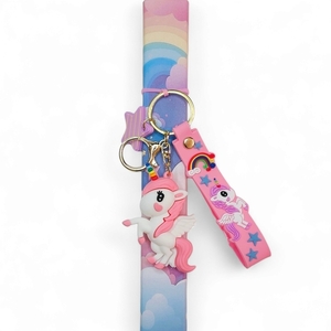 Λαμπάδα ροζ μπρελόκ μονόκερος unicorn 24εκ. - κορίτσι, λαμπάδες, μονόκερος, για παιδιά, παιχνιδολαμπάδες - 2