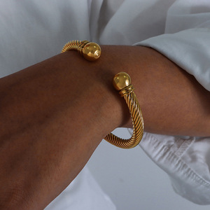 Spiral bracelet - επιχρυσωμένα, ατσάλι, boho, χεριού, αυξομειούμενα - 2