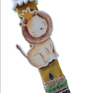 Λαμπάδα αρωματική πλακέ λεία 25cm λιονταράκι - λαμπάδες, για παιδιά, πρώτο Πάσχα, ζωάκια, για μωρά