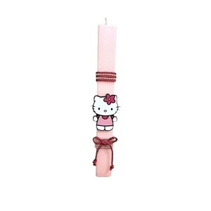 Σετ 2 τεμ. αρωματική λαμπάδα Hello Kitty ροζ 30 εκ. με λούτρινη ροζ τσάντα - λαμπάδες, σετ, για παιδιά, ήρωες κινουμένων σχεδίων - 4