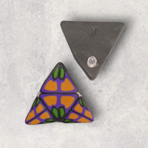 Χρωματιστά τρίγωνα σκουλαρίκια σε μοντέρνα γραμμή. - βιτρώ, πηλός, boho, μεγάλα, πολυμερικό πηλό - 4