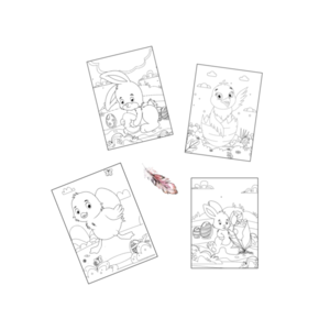 Σελίδες Ζωγραφικής με Λαγουδάκια Παπάκια ♥ Εκτυπώσιμο Αρχείο Pdf Digital The Pink Feather - παιχνίδια, σχέδια ζωγραφικής, φύλλα εργασίας - 2