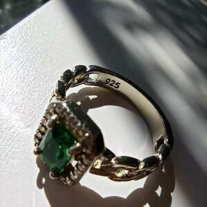 Δαχτυλίδι από ασήμι 925 με πράσινη πέτρα - ασήμι, ημιπολύτιμες πέτρες, επιπλατινωμένα - 2