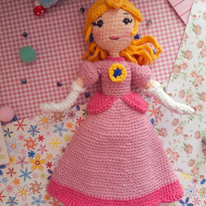 Πριγκίπισσα Peach Σούπερ Μάριο πλεκτή (25cm) - κορίτσι, λούτρινα, πριγκίπισσα, πριγκίπισσες - 2