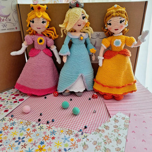Πριγκίπισσα Daisy Σούπερ Μάριο πλεκτή (25cm) - κορίτσι, λούτρινα, πριγκίπισσα, πριγκίπισσες, πλεχτή κούκλα - 3
