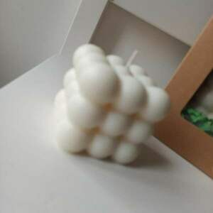 Δώρο για τη μαμά κερί σόγιας bubble σε κουτάκι με ξύλινο διακοσμητικό "μαμά" - αρωματικά κεριά - 3