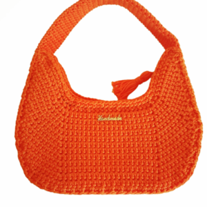 Τσαντάκι ώμου /Μικρό τσαντάκι σε πορτοκαλί χρώμα - νήμα, ώμου, all day, πλεκτές τσάντες, μικρές