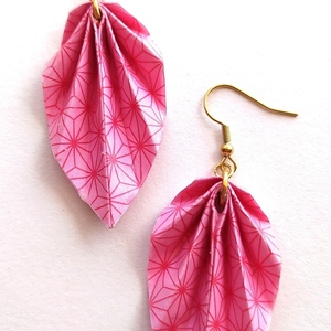 Origami summer earrings! - επιχρυσωμένα, χαρτί, ατσάλι, boho