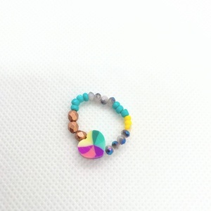 Beaded Rings| Elastic | Multi Color | Medium Size - πηλός, χάντρες, boho - 2
