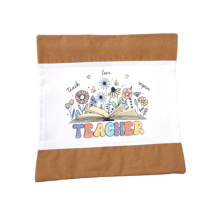 Θήκη μαξιλαριού 40x40εκ για τη δασκάλα με φελλό - ύφασμα, μαξιλάρια, προσωποποιημένα