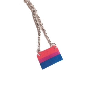 Κολιέ με την bisexual flag - plexi glass, ατσάλι - 2