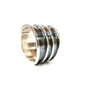 Ασημένιο φαρδύ δαχτυλίδι,βέρα - ασήμι 925, σταθερά - 2
