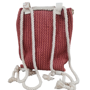 Υφαντή τσάντα κουρελου πλάτης. Backpack 735 - ύφασμα, πλάτης, μεγάλες, all day, πάνινες τσάντες - 3