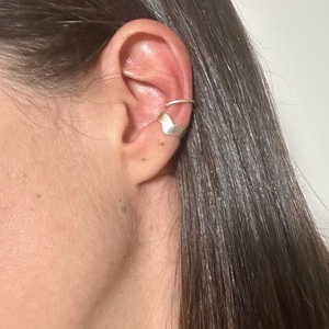 Triange earcuffs | Ασήμι 925 χειροποίητα σκουλαρίκια ear cuffs - ασήμι 925, δάκρυ, μικρά, φθηνά - 5