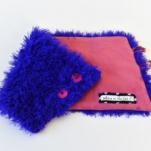 Μώβ Neckwarmer - ύφασμα, fashion, χειροποίητα, λαιμοί