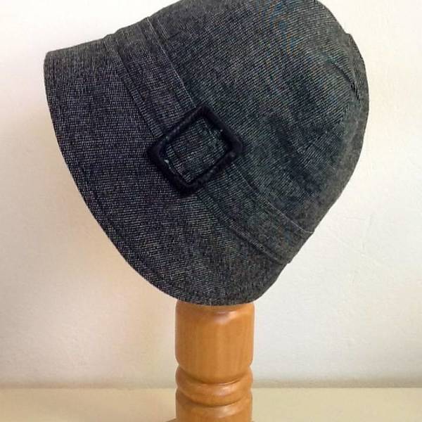Γκρί Cloche καπέλο - μαλλί, ύφασμα, ύφασμα, fashion, vintage, γυναικεία, χειμωνιάτικο, χειροποίητα - 2