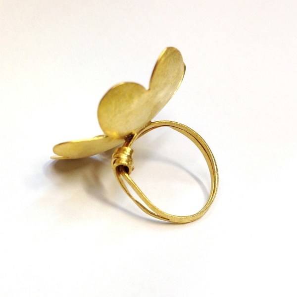 δαχτυλίδι άνθος - statement, επιχρυσωμένα, ασήμι 925, λουλούδια, δαχτυλίδι, σταθερά, μεγάλα - 3