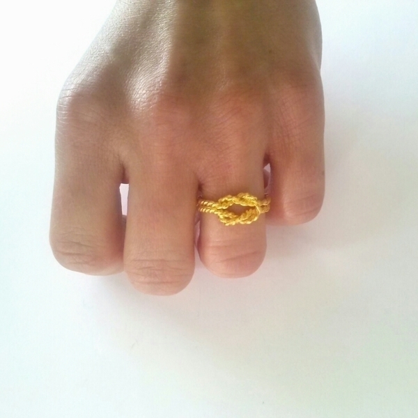 knot ring - επιχρυσωμένα, ασήμι 925, χειροποίητα, minimal, βεράκια, μικρά, boho - 2