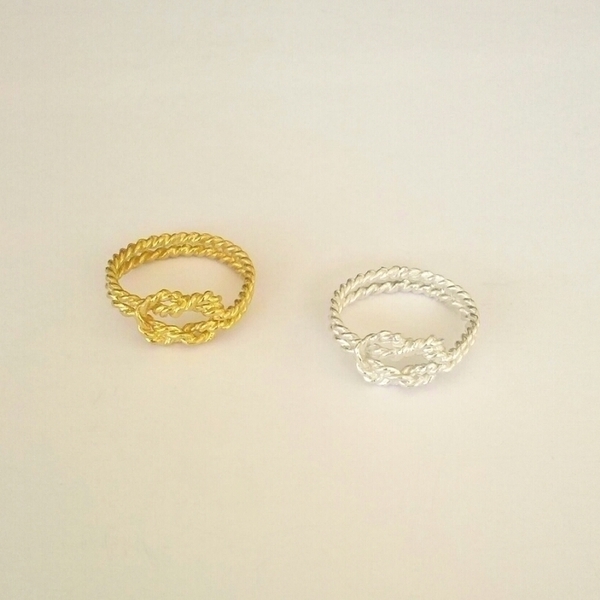 knot ring - επιχρυσωμένα, ασήμι 925, χειροποίητα, minimal, βεράκια, μικρά, boho - 4