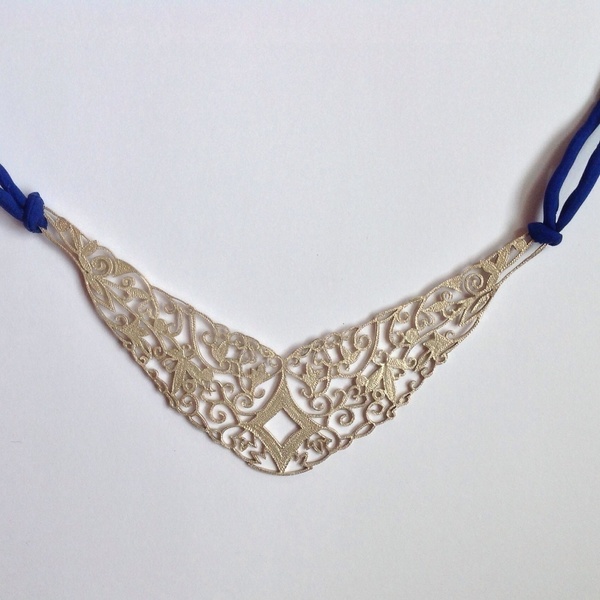 Kashmir Necklace - μετάξι, ασήμι 925